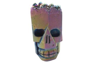 Titanium aura kwarts schedel / skull