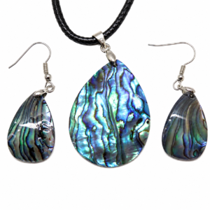 Abalone setje hanger met oorbellen